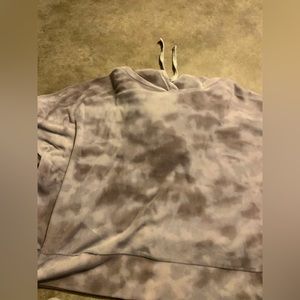 Purple marble soft cropped sweatshirt